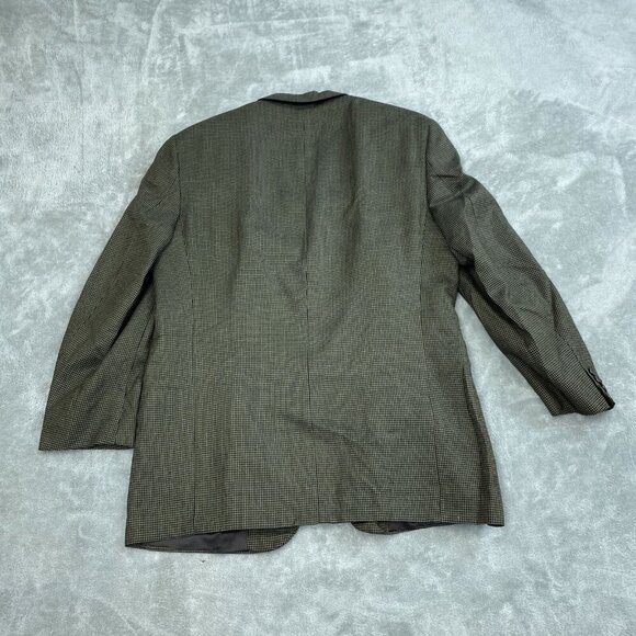 Tallia Uomo Mens 42R Brown Houndstooth Blazer Jacket Silk 2825 - Picture 2 of 9